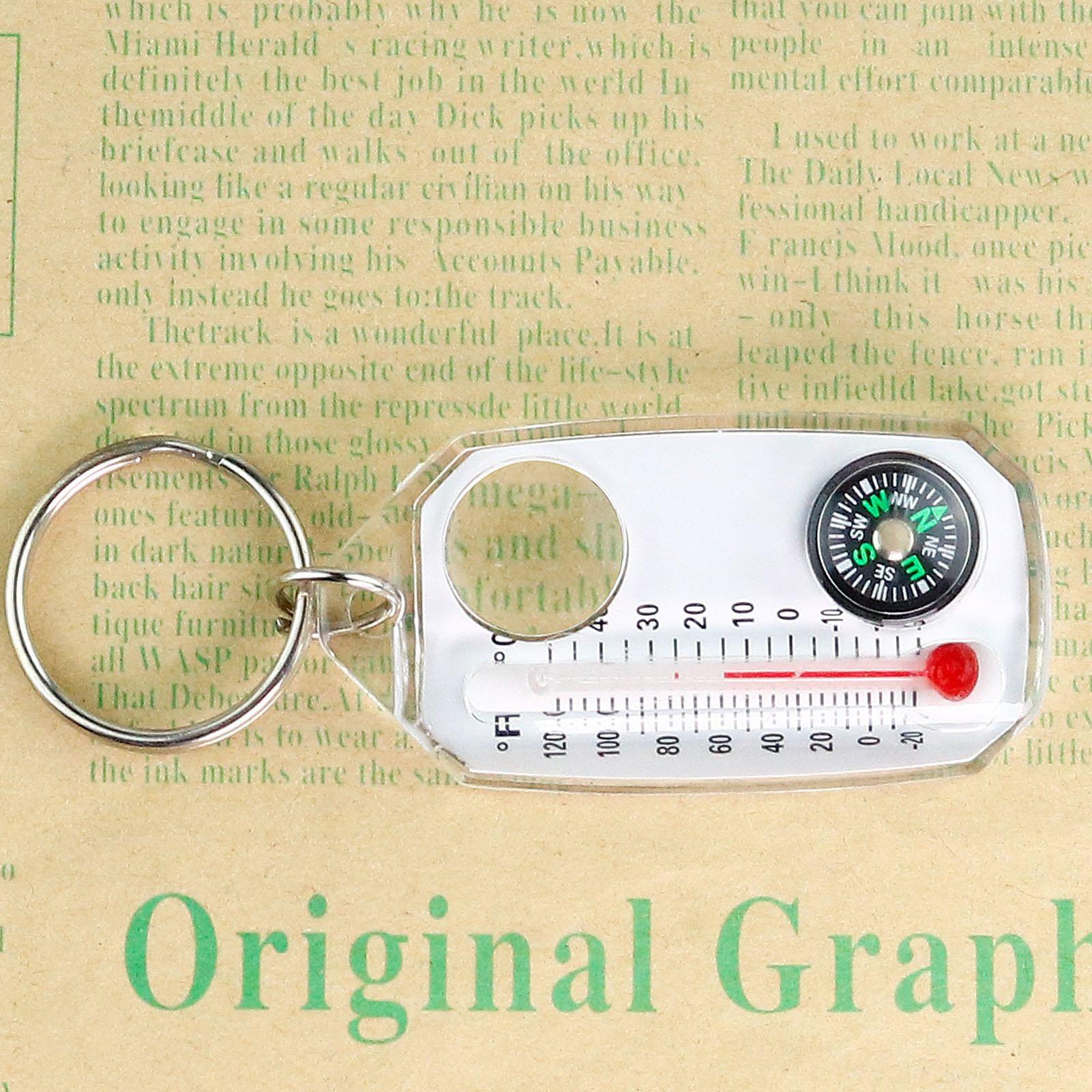 Compass Keychain Mini - 3in 1 Cep Hayatta Kalma Pusulası