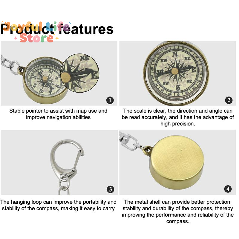 Compass Keychain Mini - Sıcak Fırsat Tırmanma Ekipmanları Anahtarlık Vintage