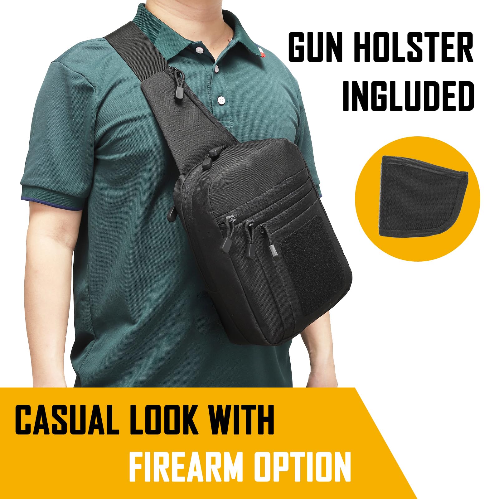 Edc Concealed Carry - Erkekler için Gizli Taşıma Çapraz Askılı